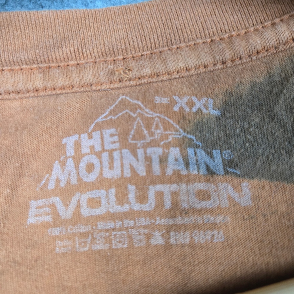 The Mountain Evolution Tiger Graphic Shirt Mens XXL Orange Tie Dye Wildlife Tee - Picture 3 of 7